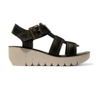 Fly London YUDD236FLY - Women's Wedge Heel Leather Sandals - UK 8 - Black