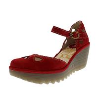 Fly London YUNA Closed Toe Heels, Red (Lipstick Red 135), 2.5 UK