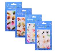 Fly Lures for Bass - 48 Accessories - Compact Section of Artificial Freshwater Baits for Freshwater Dores Lake River Stream Reservoir Pond Men Gift