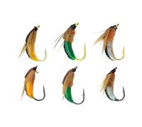 Fly Lures - Six Pieces Multifunctional Effective and Realistic | Assortment of Realistic Trout for Camping, Hiking, Excursions to Rivers, Lakes and