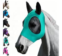 Fly Mask for Horses With Ears, Breathable & Elastic, Full Coverage for UV & Insect Protection, for Hiking Trips, Pastures, Stables & Grooming