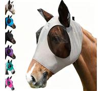 Fly Mask for Horses With Ears, Breathable & Elastic, Full Coverage for UV & Insect Protection, for Hiking Trips, Pastures, Stables & Grooming