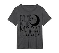 Fly Me to the Moon T-Shirt T-Shirt, Women's Plus, Dark Heather Grey, 3X