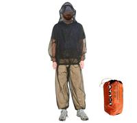 Fly Net Suit,Lightweight Breathable Mesh Clothing Netting, Full Body Fly Protection Jacket With Carrying Pouch For Backpacking Camping Climbing
