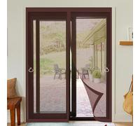 Fly Nets for Doors 105 x 223 cm Keeping Out Flies & Bug, Keep Fresh Air in Fly Screen Door Easy to Install Without Drilling for Bedroom/Balcony/Kitchen, Etc., Brown