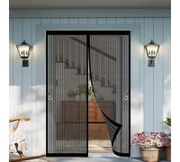 Fly Nets for Doors 115 x 237 cm Keeping Out Flies & Bug, Keep Fresh Air in Heavy Duty Bug Mesh Curtain Hundreds of Sizes for Basement Door, Balcony, Black