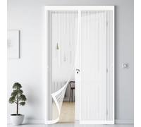 Fly Nets for Doors 120 x 222 cm Keeping Out Flies & Bug, Keep Fresh Air in Fly Screen Door Kid and Pet Friendly for Balcony/Children's Room, White