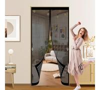 Fly Nets for Doors 124 x 152 cm Automatically Close, No Gap, Easy to Install Without Drilling, Keep Bugs Out Lets Fresh Air in Thermal Insulated Door Curtain for Patio Doors Balcony, Black