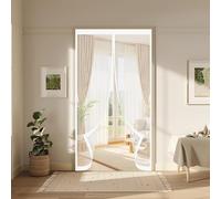 Fly Nets for Doors 140 x 200 cm with Powerful Magnets & Full Frame Magic Tape No Gap, Lets Fresh Air in, Keep Bugs Out Screen Mesh Curtain Fits Door for Patio Doors Bedroom, White
