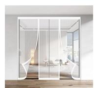 Fly Nets for Doors 160 x 223 cm Keeping Out Flies & Bug, Keep Fresh Air in Fly Screen Door Easy to Install Without Drilling for Basement Door, Balcony, White