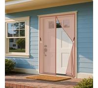 Fly Nets for Doors 176 x 156 cm Self Sealing, Hands Free, Durable Mosquito Door Net with Powerful Magnets and Full Frame Magic Tape for Living Room, Bedroom, Patio, Brown