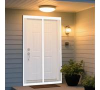 Fly Nets for Doors 91 x 209 cm Keeping Out Flies & Bug, Keep Fresh Air in Heavy Duty Bug Mesh Curtain Kid and Pet Friendly for Balcony/Children's Room, White