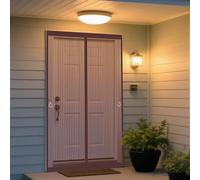 Fly Nets for Doors 91 x 225 cm Keeping Out Flies & Bug, Keep Fresh Air in Heavy Duty Bug Mesh Curtain Kid and Pet Friendly for Balcony/Children's Room, Brown