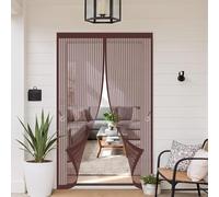 Fly Nets for Doors 94 x 224 cm Keeping Out Flies & Bug, Keep Fresh Air in Magnetic Fly Insect Screen Door Easy to Install Without Drilling for Basement Door, Balcony, Brown