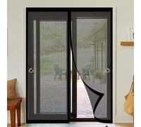 Fly Nets for Doors 95 x 208 cm Keeping Out Flies & Bug, Keep Fresh Air in Fly Screen Door Easy to Install Without Drilling for Bedroom/Balcony/Kitchen, Etc., Black