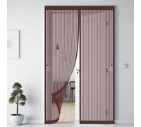 Fly Nets for Doors 98 x 202 cm Keeping Out Flies & Bug, Keep Fresh Air in Fly Screen Door Kid and Pet Friendly for Balcony/Children's Room, Brown