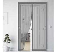 Fly Nets for Doors 98 x 204 cm Keeping Out Flies & Bug, Keep Fresh Air in Fly Screen Door Kid and Pet Friendly for Balcony/Children's Room, Grey