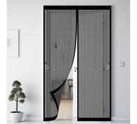 Fly Nets for Doors 98 x 227 cm Keeping Out Flies & Bug, Keep Fresh Air in Fly Screen Door Kid and Pet Friendly for Balcony/Children's Room, Black