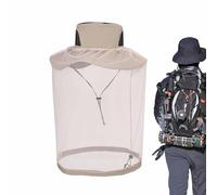 Fly Netting for Head, Head Fly Net | Soft Breathable Face Protective Cover - Fisherman Hat Fine Mesh with Chin Strap for Camping