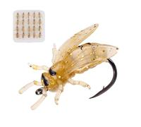 Fly Pattern Fishing Lure Set for Outdoor Angling, 20 Piece Boxed Fly Lure Assortment for River Trips and Lake Use Fishing Set Profile Box River Angling Lake Boxed Assortment Winged Angler Tackle Box