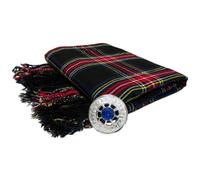Fly Plaid DeLuxe Tartanista Scottish Piper Kilt Stone Brooch - Black Stewart (Black Stewart)