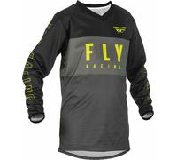 Fly Racing F-16 Youth Motocross Jersey, black-grey-yellow, size M
