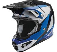 FLY Racing Formula Carbon Prime Motocross Helmet, black-white-blue, size L for Men