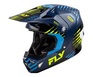 Fly Racing Formula CP Slice MX Helmet Navy Hi Viz White Motocross Off-Road