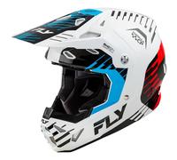 Fly Racing 2025 Formula CP Slice MX Helmet White Red Cyan Motocross Off-Road