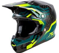 Fly Racing Formula S Byte Carbon MX Helmet Black Carbon Teal Lime Motocross
