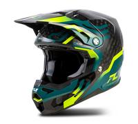FLY Racing Formula S Carbon Byte V26 MX Helmet Black Carbon/Teal/LimeL Black Carbon,Teal,Lime