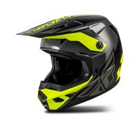 Fly Racing Kinetic Crest MX Helmet Grey Black Hi Viz Adult Motocross Off-Road