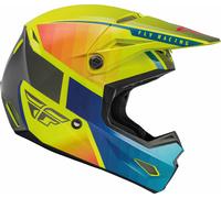 Fly Racing Kinetic Drift Motocross Helmet, blue-yellow, size L for Men