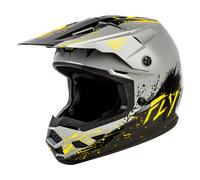 FLY Racing Kinetic Drip V26 Youth MX Helmet Grey/Black/YellowS Grey,Black,Yellow