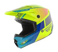 Fly Racing Kinetic Drift Motocross Helmet, blue-yellow, size L