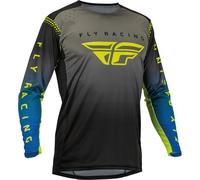 Fly Racing Lite 2023 Motocross Jersey, grey-blue-yellow, size XL for Men