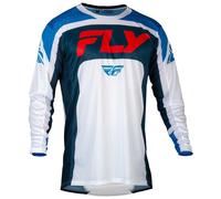 Fly Racing Lite 2024 Motocross Jersey, white-red-blue, size XL