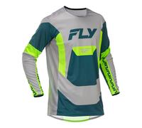 Fly Racing Lite Moto Motorcycle Motorbike Motocross MX Jersey Grey / Lime / Teal
