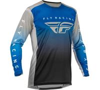 Fly Racing Lite Short Sleeve Jersey, Blue/Grey/Black, M