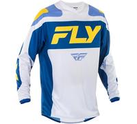 Fly Racing Men's F-16 Jersey (White/Dark Blue/Yellow, Medium)