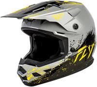 FLY Racing Kinetic Drip V26 Youth MX Helmet Grey/Black/YellowM Grey,Black,Yellow