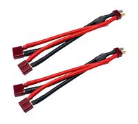 FLY RC 2Packs Deans T Parallel Y Splitter Battery Connector 12AWG Cable Dual Extension Y Splitter Male to 2 Female for RC Quadcopte Multirotors RC LiPo Battery