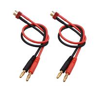 FLY RC 2Packs T-Plug Deans Style Connector to 4mm Banana Plugs Battery Charge Lead Adapter 14awg 30cm