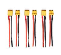 FLY RC 3Pairs XT30 Plug Male Female Connector with 100mm 16AWG Silicone Wire for RC LiPo Battery FPV Drone (XT30 Male Female Connectors)