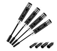 FLY RC 4PCS 4.0mm 5.5mm 7.0mm 8.0mm Hex Driver Set Screwdriver RC Tools Screw Drivers Wrench Tool Kit for RC Quadcopter Car Multi-Axis FPV Racing Drone (4.0mm 5.5mm 7.0mm 8.0mm)