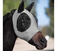 Fly-Repellent Horse Mesh Fly Mask with 3D Eye Protection, Breathable Lightweight Design for Comfortable Daily Use, Elastic Ear-to-Forehead Fit, Black/Blue/Pink/Grey(Grey)