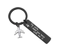 Fly Safe I Need You Here With Me Keychain Pilot Flight Attendant Gift Long Distance Jewelry Airplane Jet Traveler Gift