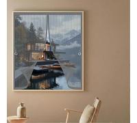 Fly Screen Curtain 101 x 95 cm with Powerful Magnets & Full Frame Magic Tape, Keep Bugs Out & Lets Fresh Air in Screen Curtain Fly for All Types of Windows, Grey