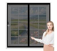 Fly Screen Curtain 135 x 145 cm Powerful Magnets, No Drill Installation, Automatically Closes, for Keeping Out Flies & Bug Heavy Duty Fly Curtains for All Types of Windows, Black