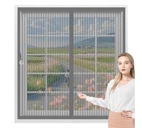Fly Screen Curtain 195 x 100 cm Powerful Magnets, No Drill Installation, Automatically Closes, for Keeping Out Flies & Bug Heavy Duty Fly Curtains for All Types of Windows, Grey